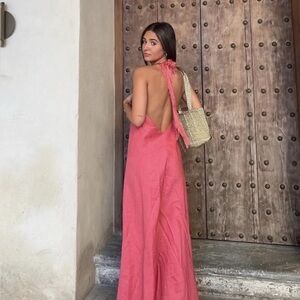 Zara limited edition Linen dress with fringe